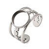 304 Stainless Steel Cuff Ring Components STAS-V012-01A-P-1