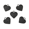 Heart Brass Micro Pave Black Cubic Zirconia Pendants KK-G419-24B-1