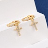 925 Sterling Silver Micro Pave Clear Cubic Zirconia Hoop Earrings for Women EJEW-G427-01G-02-3