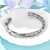 Viking Word Always in My Heart 304 Stainless Steel Enamel Cuff Bangles for Women BJEW-Z092-10P-3