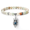 Fashion Natural Flower Amazonite Beaded Stretch Bracelets OX9130-7-1