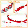 6Pcs 6 Colors Saint Benedict Medal Alloy Braided Bead Bracelets Set BJEW-AN0001-70-6
