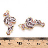 Printed Light Gold Tone Alloy Pendants ENAM-N056-210B-3