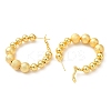 Rack Plating Brass Round Beaded Hoop Earrings EJEW-Z019-02C-G-2