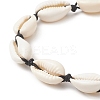 Natural Shell & Synthetic Turquoise Braided Bead Bracelet for Women BJEW-JB09245-4