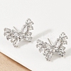 Butterfly Brass Micro Pave Cubic Zirconia Stud Earrings EJEW-M082-17P-01-5