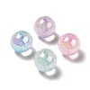 UV Plating Transparent Rainbow Iridescent Acrylic Beads PACR-M001-09-1