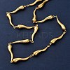 304 Stainless Steel Link Chain Necklaces for Women NJEW-G178-01G-02-2