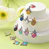 60Pcs 12 Styles Alloy Enamel Connector Charms ENAM-CJ0004-32-6
