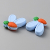 Rabbit Ears with Carrot Food Grade Eco-Friendly Silicone Focal Beads LS-SIL-SZC0003-05F-2