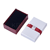 Kraft Cotton Filled Rectangle Cardboard Jewelry Set Boxes with Bowknot CBOX-N006-03-4