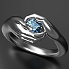 Cubic Zirconia Hand Finger Ring HAWE-PW0001-244C-1