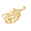 Flower Brass Pendant Cabochon Settings KK-S521-05G-2