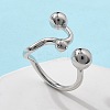 304 Stainless Steel Round Cuff Rings for Women RJEW-A063-01B-P-1