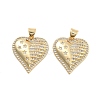 Brass Pave Clear Cubic Zirconia Pendants KK-U009-05G-G-1