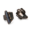 Irregular Rectangle Natural Tourmaline & Kyanite/Cyanite/Disthene Open Cuff Rings RJEW-M157-07R-2
