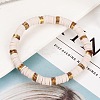 Handmade Polymer Clay Heishi Beaded Stretch Bracelets with CCB for Women JF1252-7-1