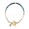 Gradient Natural Mixed Stone Faceted Round Beaded Bracelets BJEW-JB14398-01-3