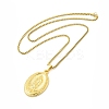 Stainless Steel Virgin Mary Pendant Necklace with Box Chains for Women NJEW-E066-01G-2