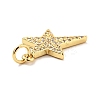 Brass Micro Pave Cubic Zirconia Pendants KK-E015-14G-4
