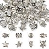 40Pcs 8 Styles Tibetan Style Alloy Beads TIBE-YW0001-64-1