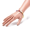 Polymer Clay Heishi & Glass Pearl & Brass Beaded Stretch Bracelet for Women BJEW-JB08754-4
