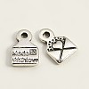 Tibetan Style Alloy Envelope Carved Heart and Word Made with Love Charms for Gift Making LF0643Y-NF-1