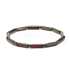 Natural Dragon Blood Column & Synthetic Hematite Stretch Bracelet BJEW-JB08458-02-1