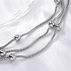 Stainless Steel Multi-strand Ball Bracelets LS-BJEW-L687-01P-3