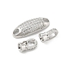 Brass Micro Pave Cubic Zirconia Fold Over Clasps KK-U059-15P-2