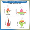 Cinco de Mayo Opaque Printed Acrylic Pendant Locking Stitch Markers HJEW-AB00177-4