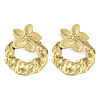 304 Stainless Steel Flower Theme Stud Earrings For Women EJEW-B110-04G-05-1