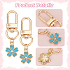 Alloy Enamel Flower Pendant Decorations HJEW-PHE00002-4