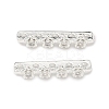 Brass Micro Pave Clear Cubic Zirconia Spacer Bars KK-Z139-11S-02-1
