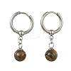 Natuarl Tiger Eye Round Hoop Earrings EJEW-JE06593-03-2
