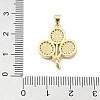 Brass Micro Pave Clear Cubic Zirconia Pendants KK-A221-13G-3