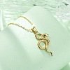 Brass Snake Pendant Cable Chain Necklaces for Women LS-NJEW-S438-01A-G-2