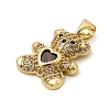 Brass Micro Pave Cubic Zirconia Pendants KK-K258-24H-G-RS-2