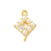 Rack Plating Brass Clear Cubic Zirconia Connector Charms KK-S396-06F-1