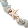 Natural Flower Amazonite Chip Beaded Stretch Bracelets BJEW-JB10689-02-3