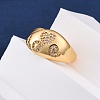 Brass Micro Pave Clear Cubic Zirconia Cuff Rings for Women RJEW-U047-04G-3