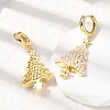 Christmas Brass Dangle Stud Earrings EJEW-L306-05G-3
