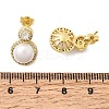 Brass Micro Pave Cubic Zirconia Stud Earrings CU-CBABA66-08G-5