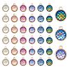 36Pcs 6 Colors Light Gold Alloy Resin Charms PALLOY-PH0001-82LG-1