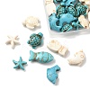 80Pcs 8 Styles Synthetic Turquoise & Howlite & Magnesite Dyed Beads G-FP0001-06-3