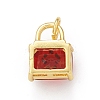 Rack Plating Brass Micro Pave Clear Cubic Zirconia Charms KK-C011-50G-01-2