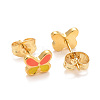 304 Stainless Steel Enamel Stud Earrings EJEW-B009-20G-3