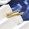 304 Stainless Steel Snake Wrap Cuff Rings for Women RJEW-A060-01G-5