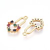 Brass Micro Pave Cubic Zirconia Pendants KK-N261-14G-2