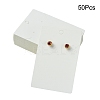 50Pcs Rectangle Kraft Paper One Pair Earring Display Cards with Hanging Hole CDIS-YW0001-16B-1